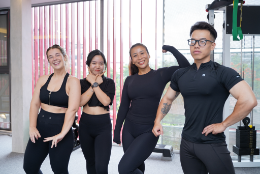 Group training session with professional trainers